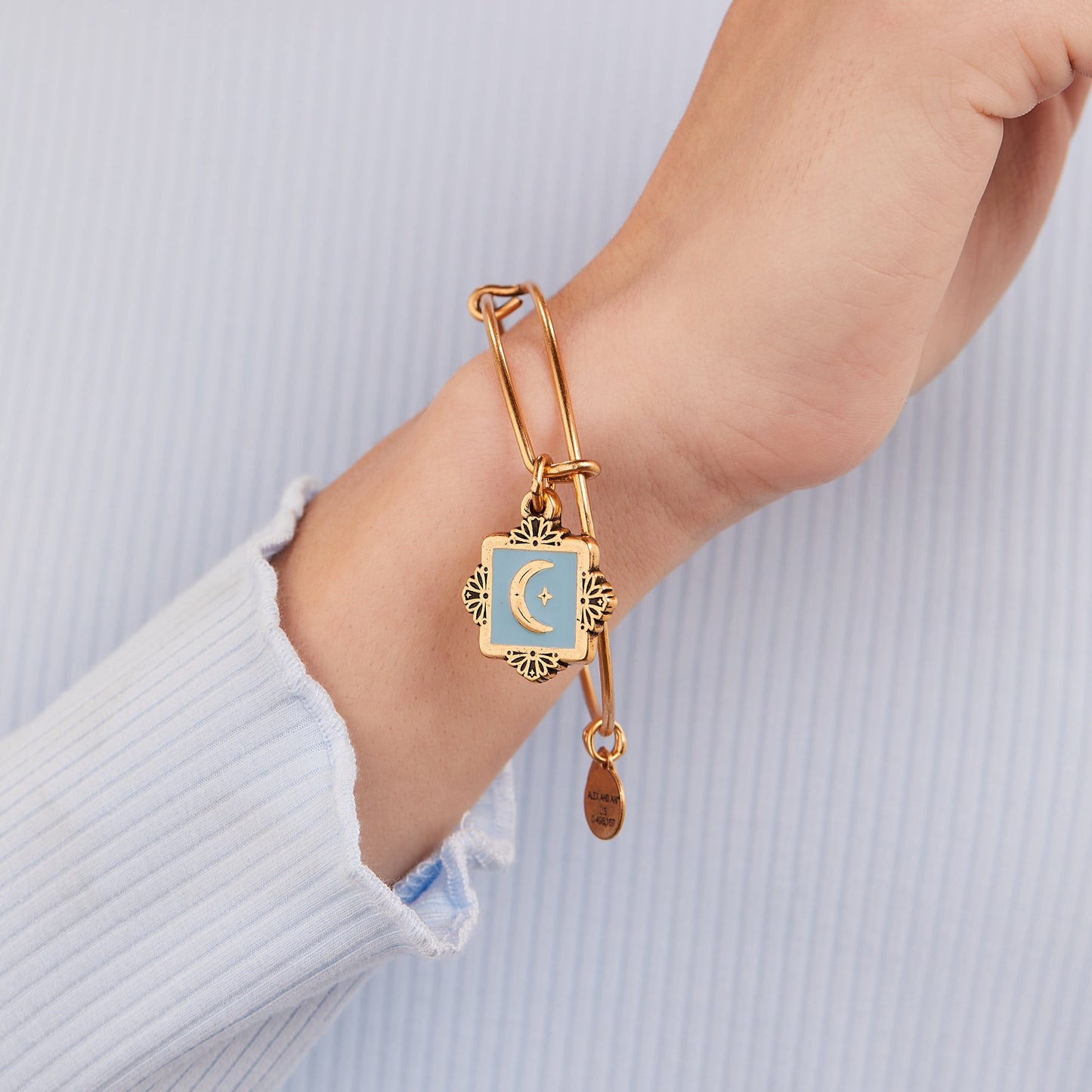 Token of Wisdom Moon Charm Bangle