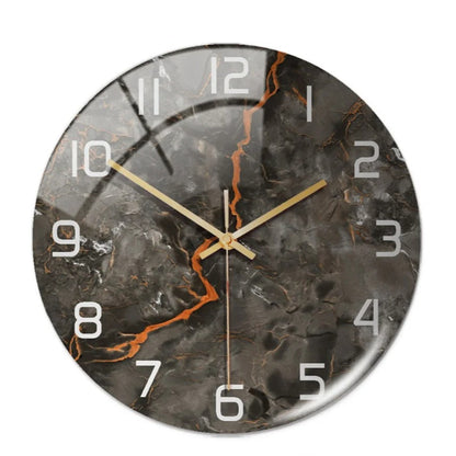 Luxury 3D Black Gold Marble Wall Clock - Silent Modern Acrylic Decor for Living Room