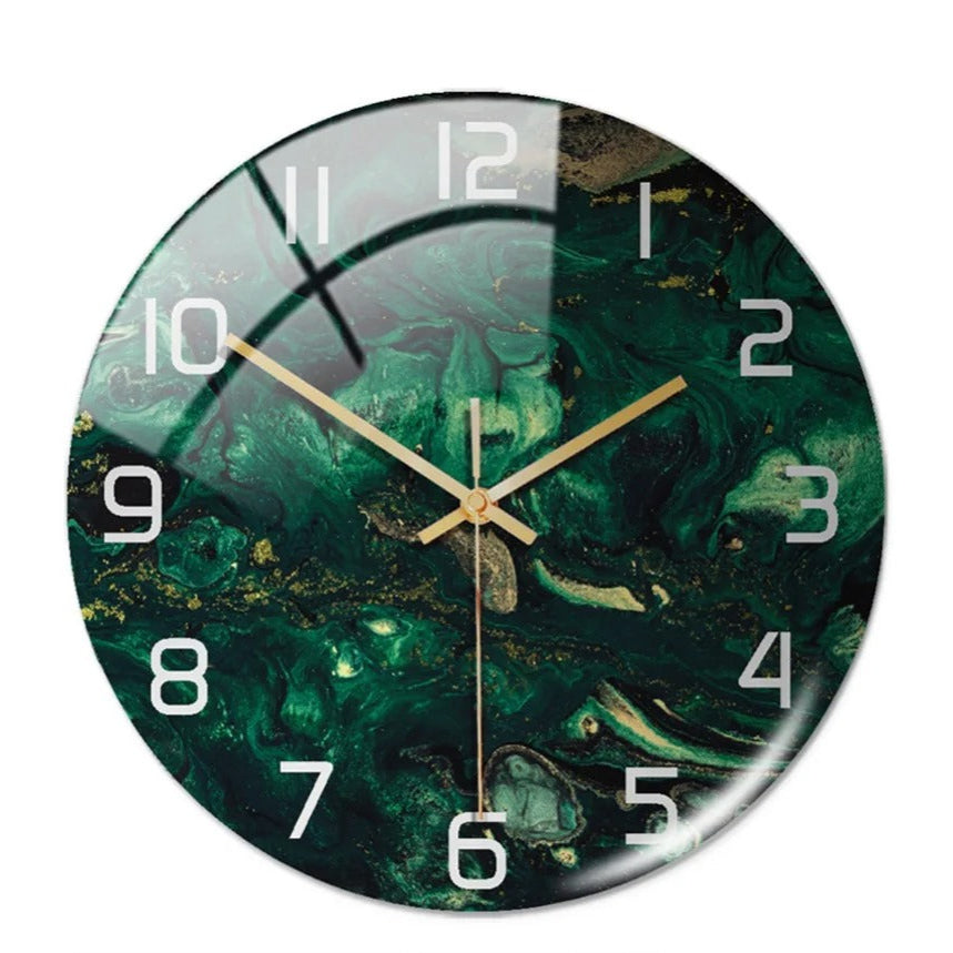 Luxury 3D Black Gold Marble Wall Clock - Silent Modern Acrylic Decor for Living Room