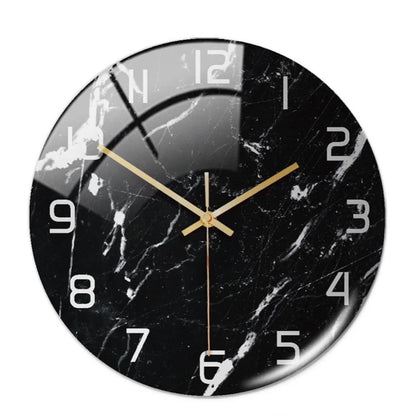 Luxury 3D Black Gold Marble Wall Clock - Silent Modern Acrylic Decor for Living Room